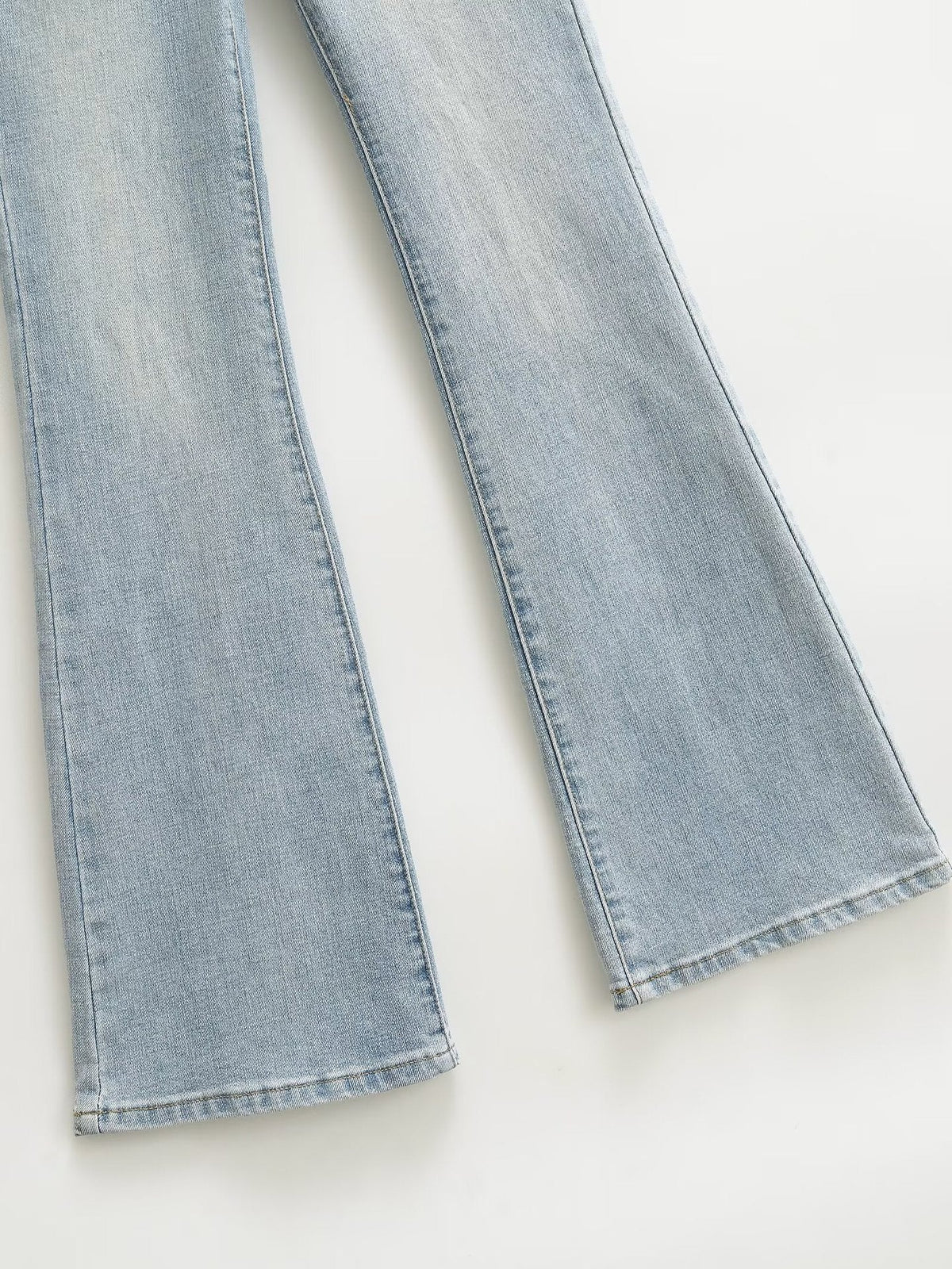 Light Blue High Waist Slim Fit Bootcut Jeans