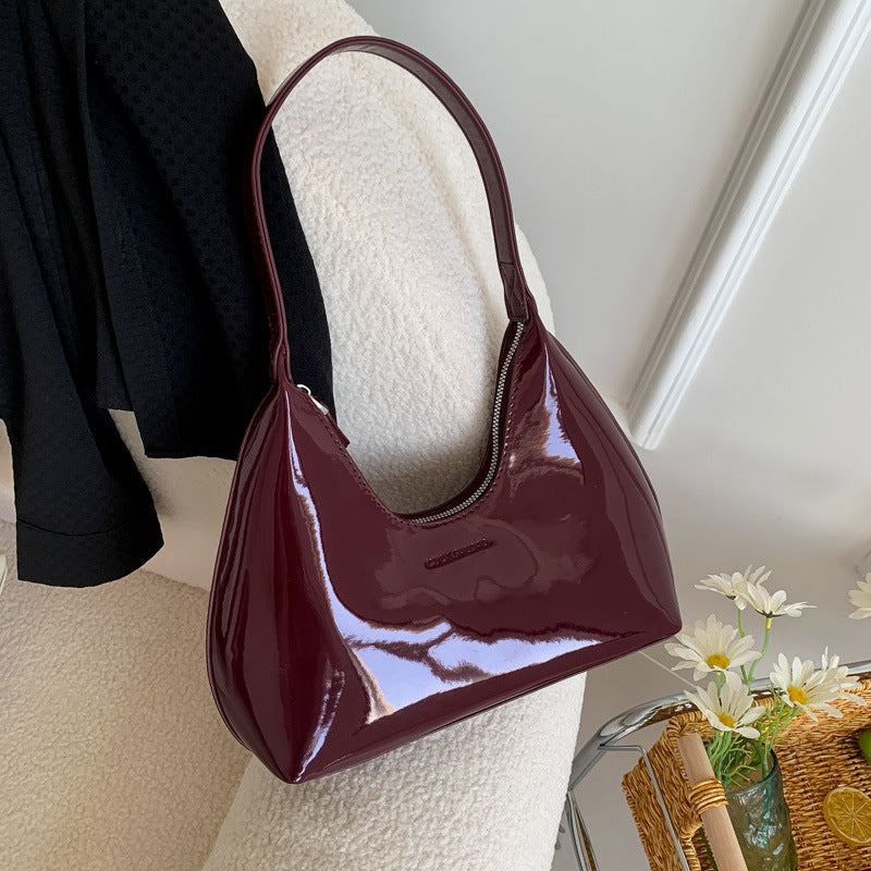 Shiny Patent Leather Shoulder Bag