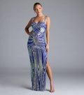 Formal High End Sequin Pattern Sling Dress