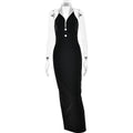 Collared Dress Sexy Backless Slit Slimming Dress