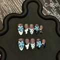 Cross-hot-selling sheet French three-dimensional engraved fake nail patch removable