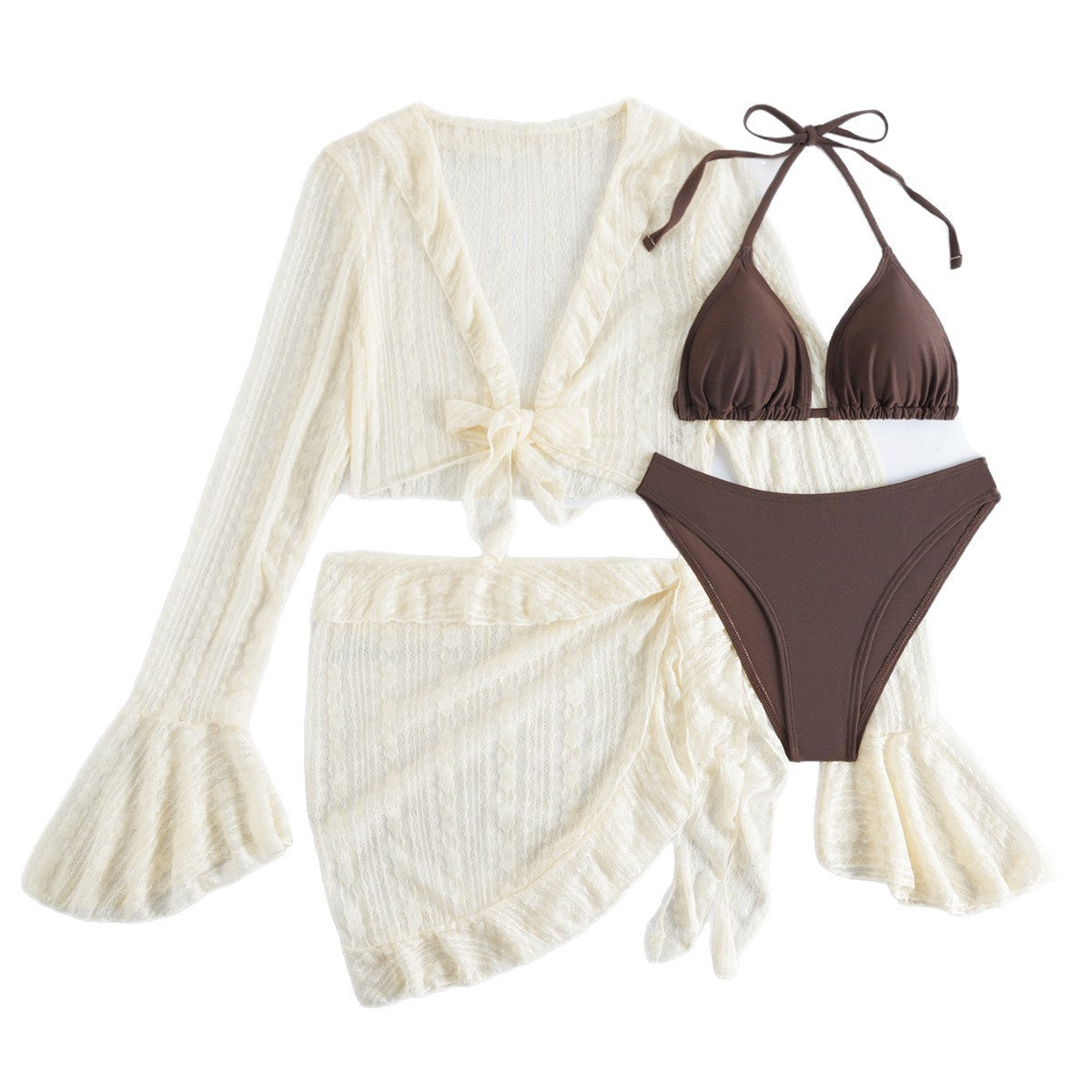Long Sleeve Cover Up & Swimsuit Duo