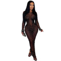 Mesh Rhinestone Sheath Dress