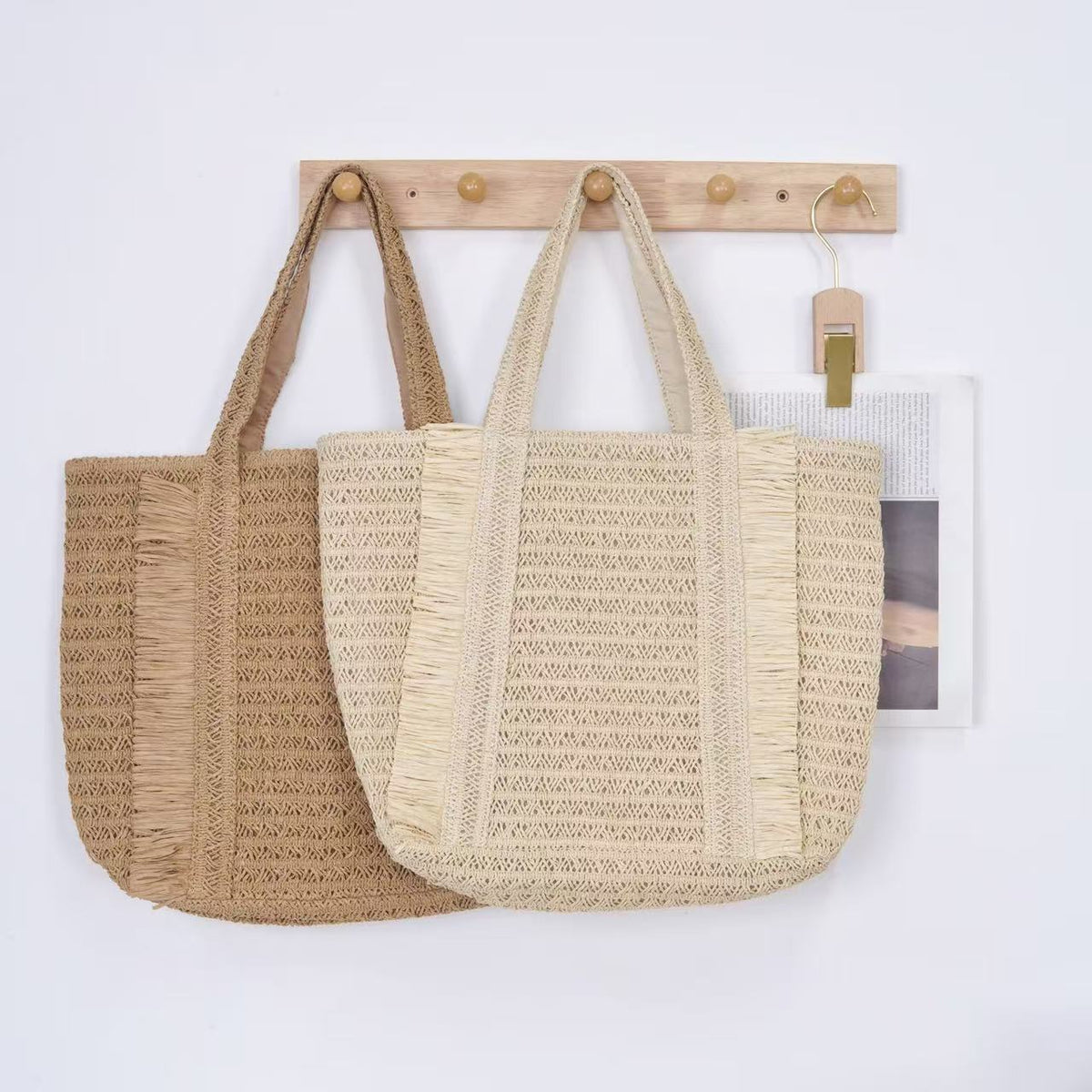 Handwoven Straw Beach Tote