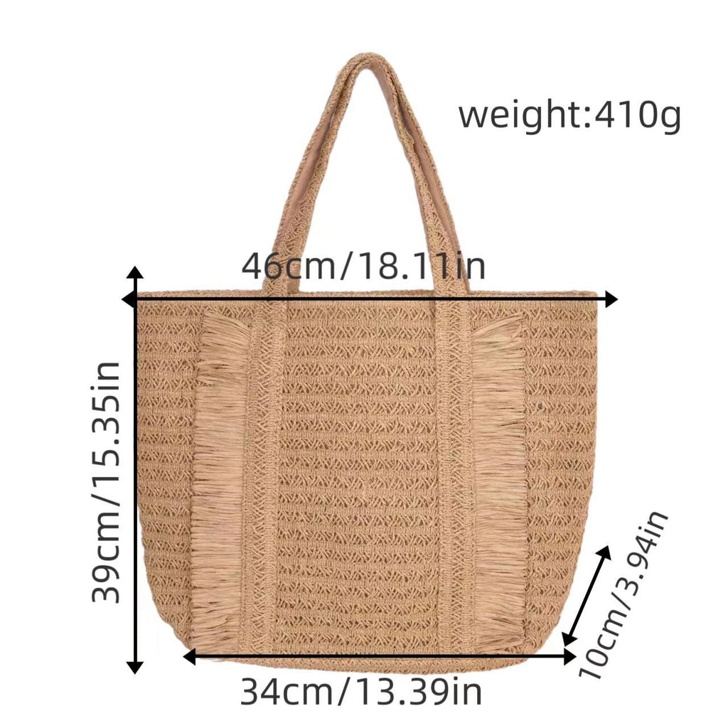 Handwoven Straw Beach Tote