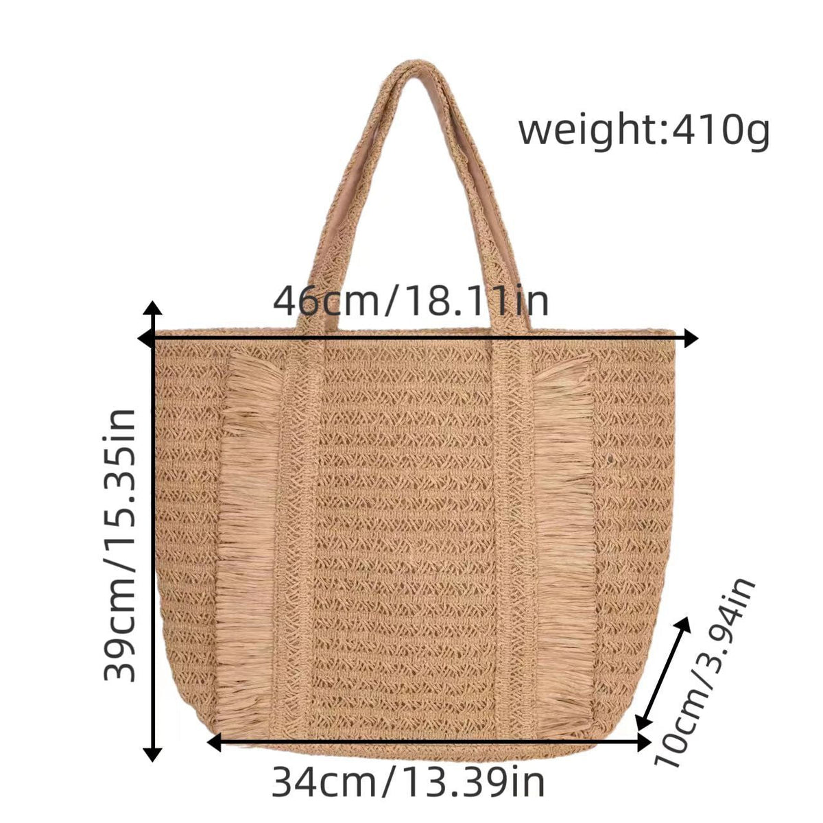 Handwoven Straw Beach Tote