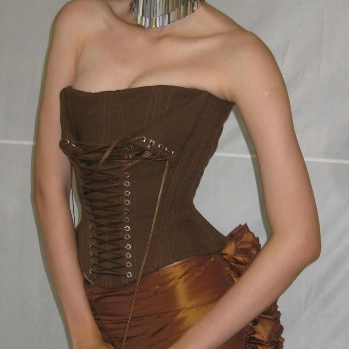 Corset Lace up Tube Top