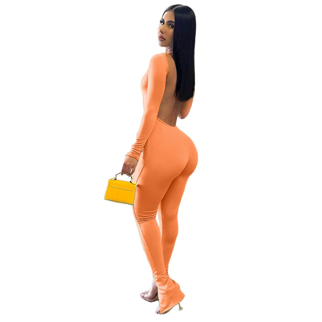Alicia Backless Slit Jumpsuit