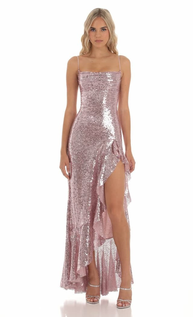 Formal Sequin Sling Dress