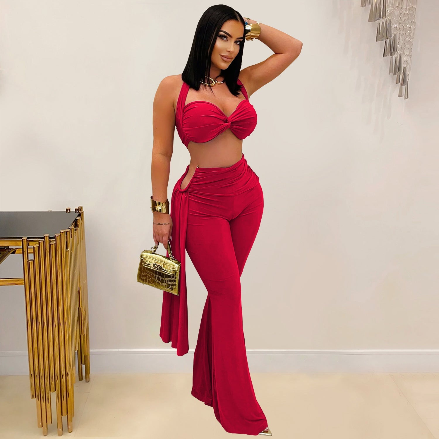 Aloura Tube Top Bandage Trousers Set