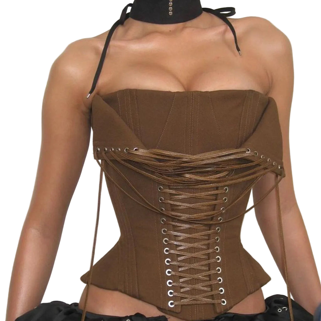 Corset Lace up Tube Top