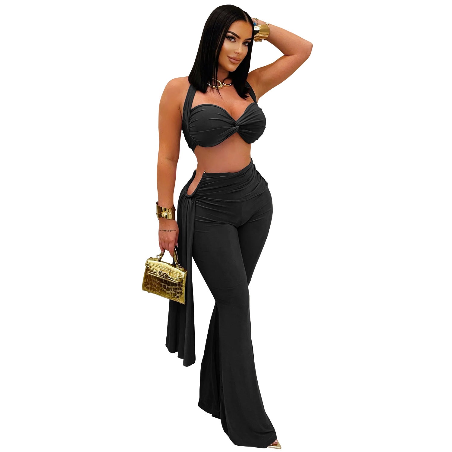 Aloura Tube Top Bandage Trousers Set