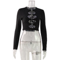 Metal Ring Hollow Out Cutout Top
