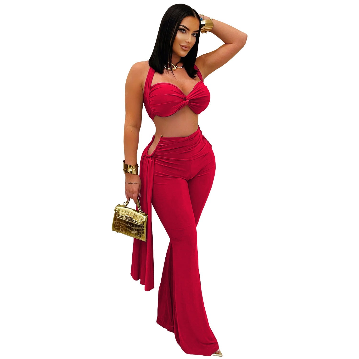Aloura Tube Top Bandage Trousers Set