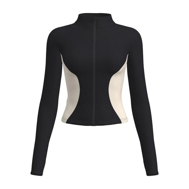 High Neck Color Block Fitness Top