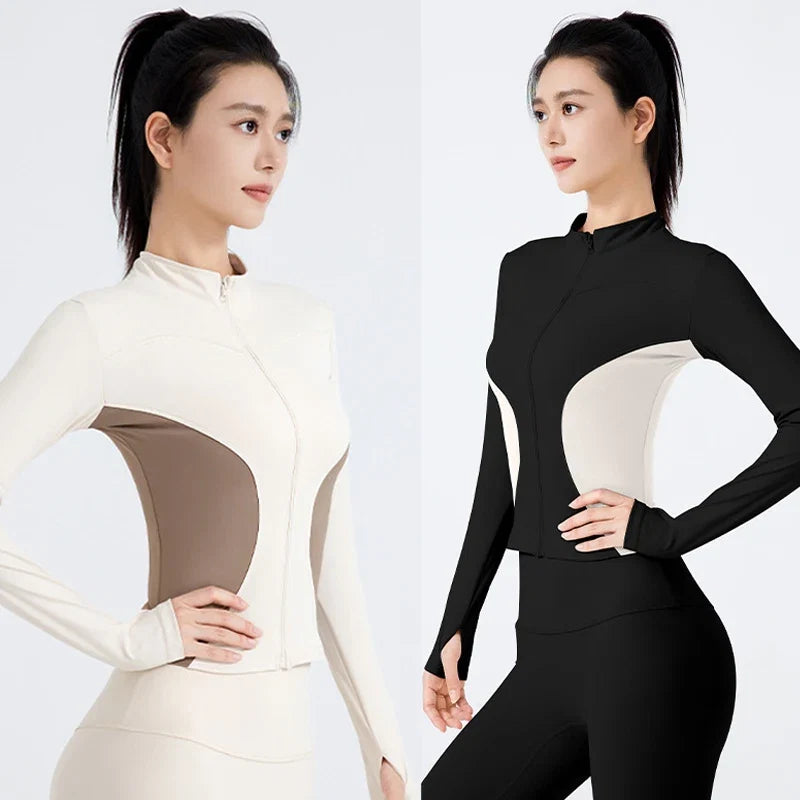 High Neck Color Block Fitness Top