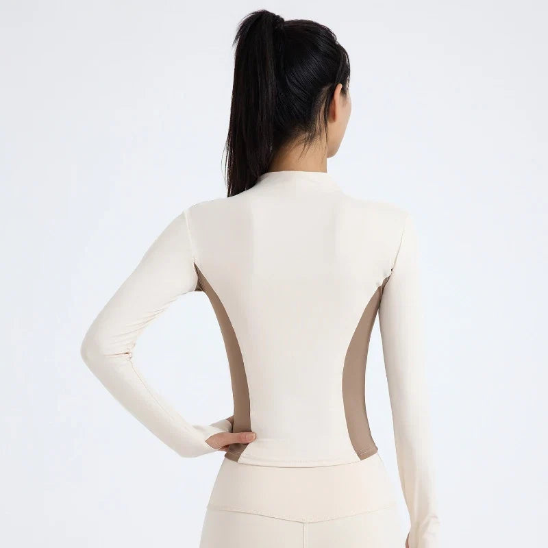 High Neck Color Block Fitness Top