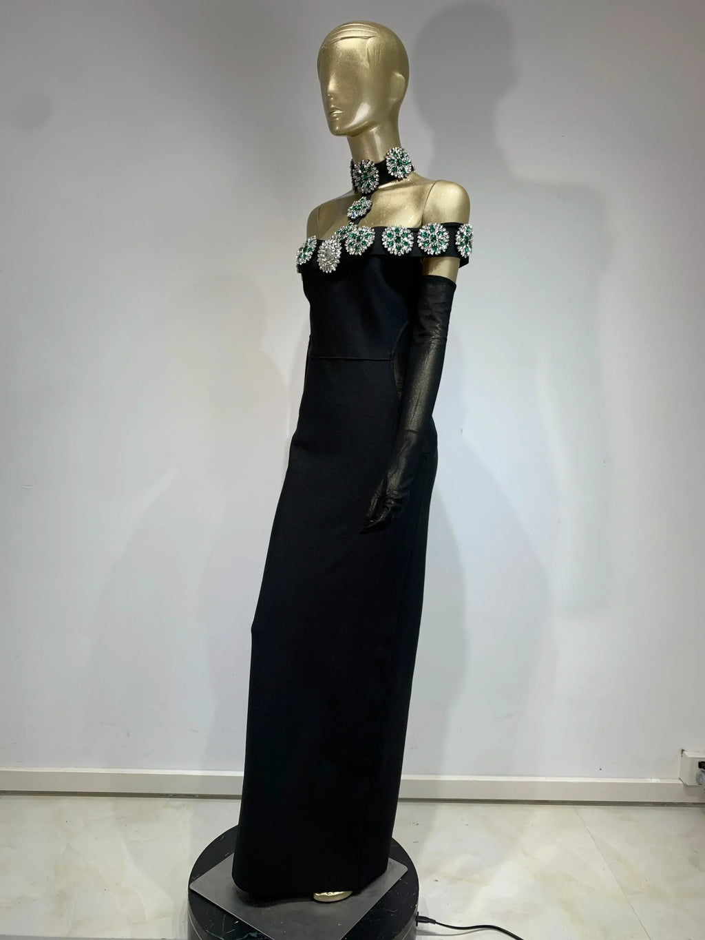 Summer Bandage Dress 2025 Women Celebrity Sexy Diamonds Crystal Black Maxi Long Bodycon Elegant Evening Club Party Dress
