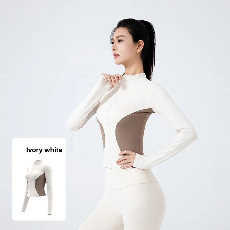 High Neck Color Block Fitness Top