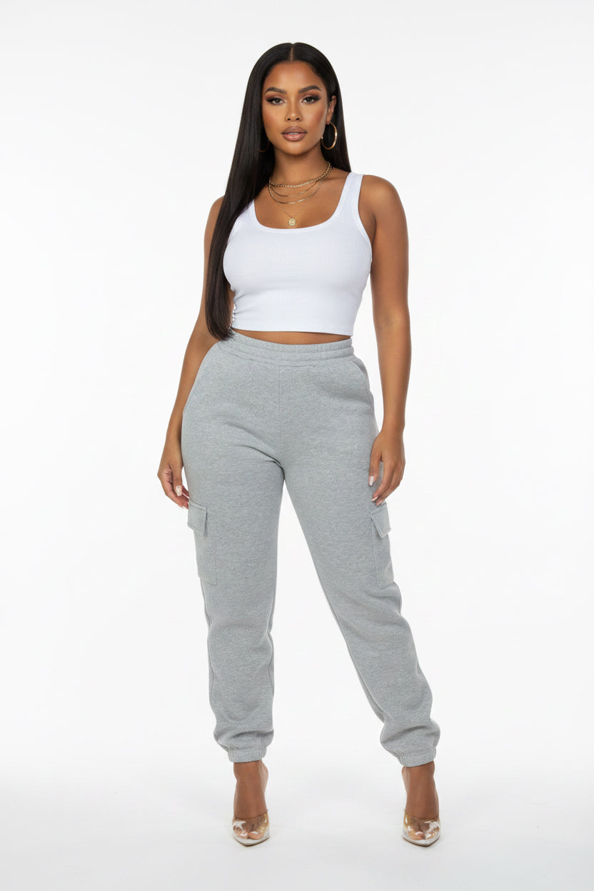 Side Pocket Drawstring Waist Sweatpants