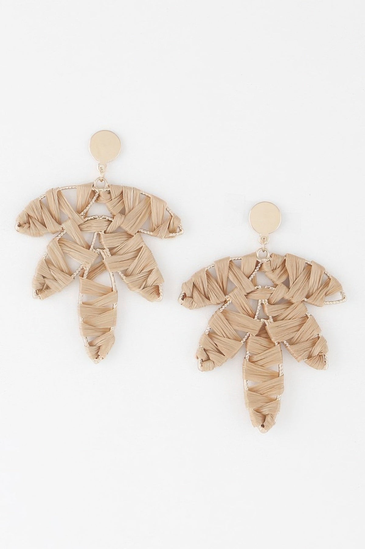 Threaded Leaf Drop Earrings