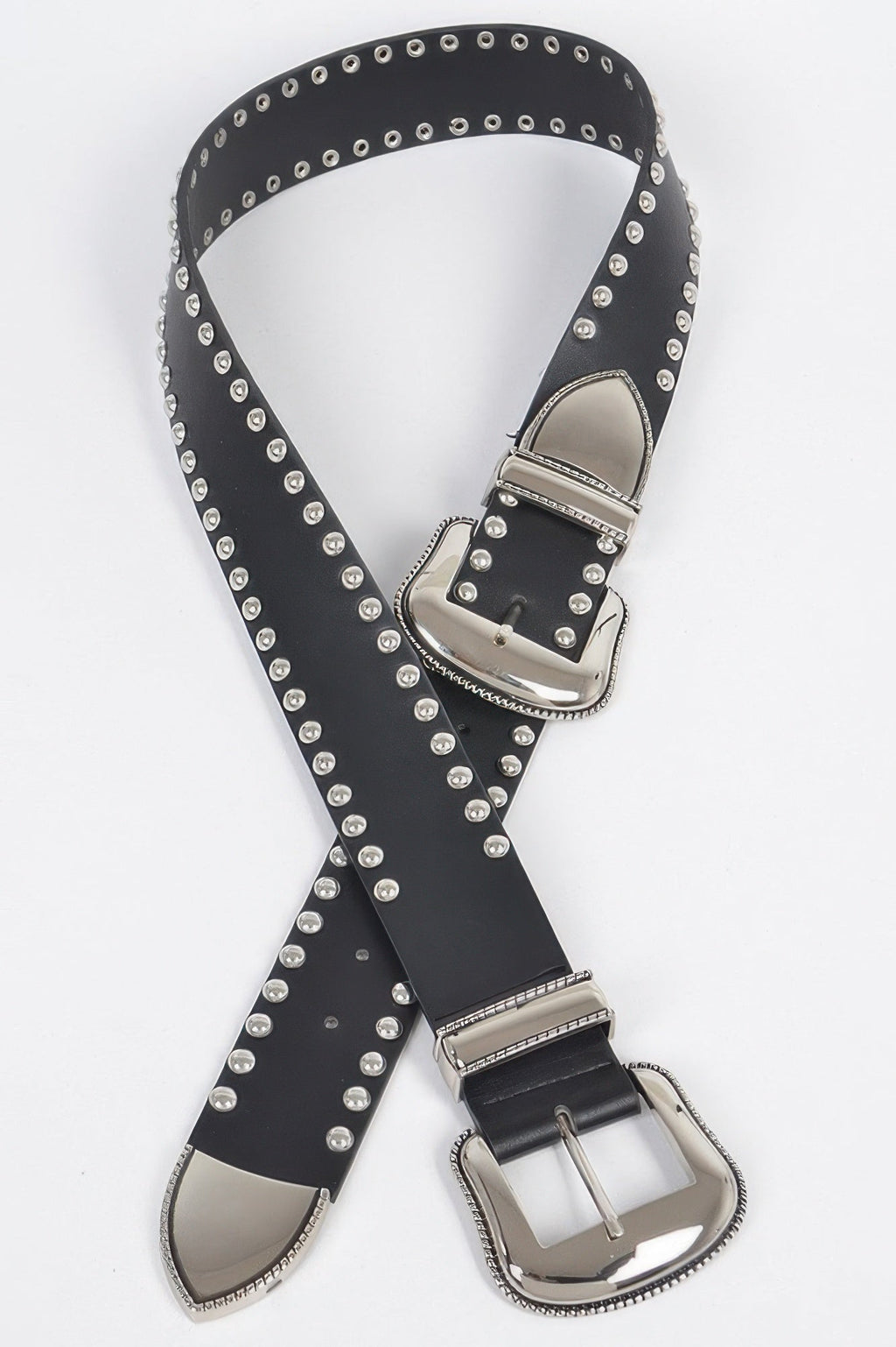Studded Double Buckle Belt