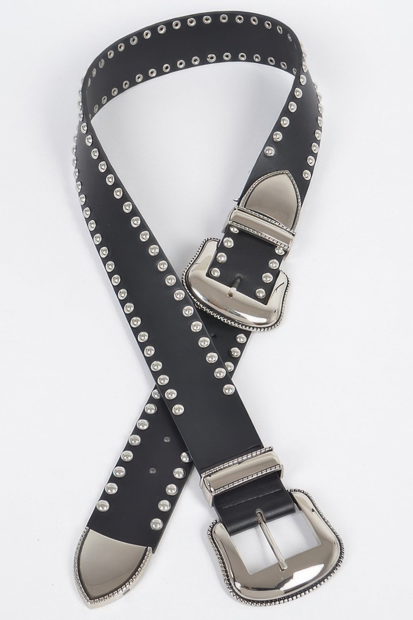 Studded Double Buckle Belt