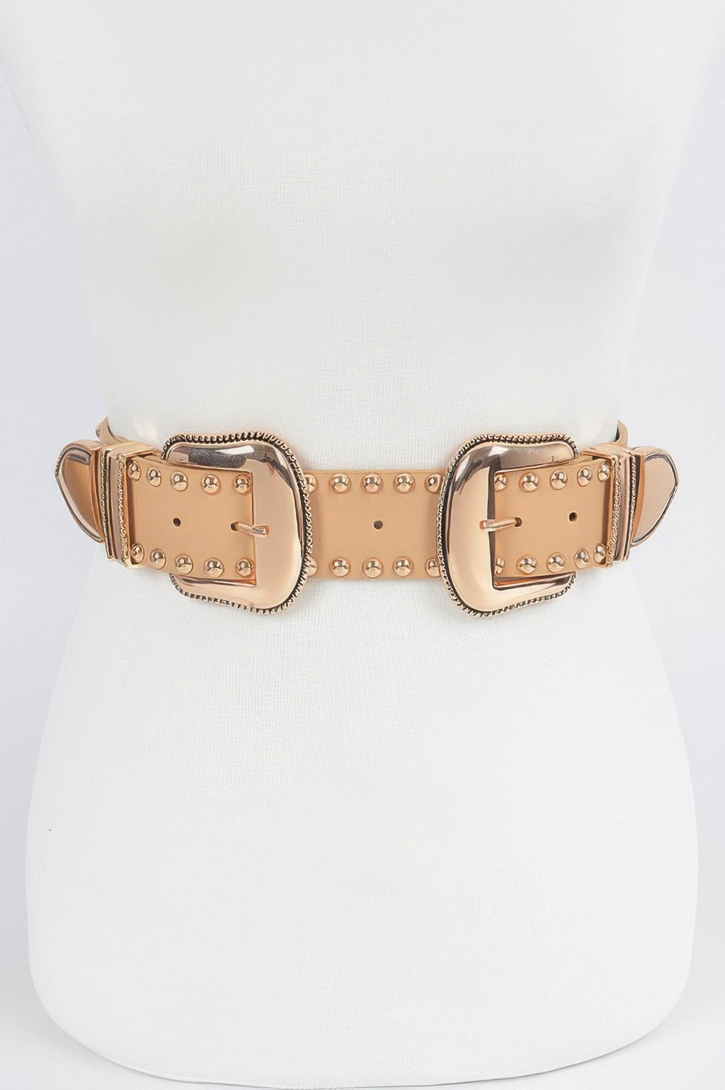 Studded Double Buckle Belt