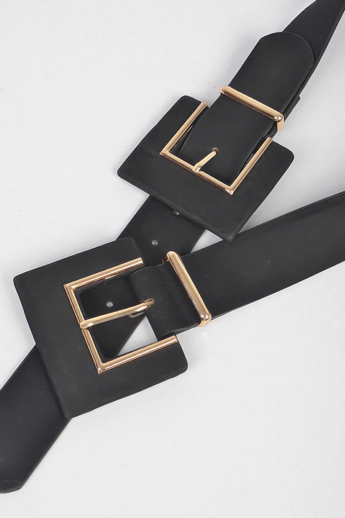 Two Buckle Faux Suede Belt