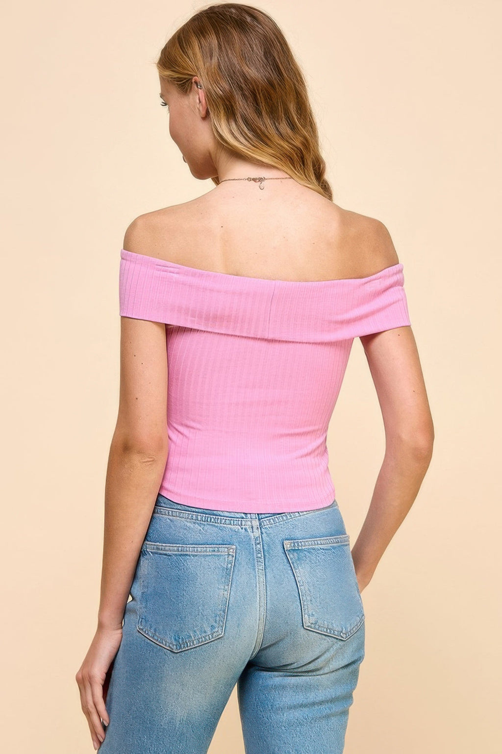 Basic Off Shoulder Ribbed Top