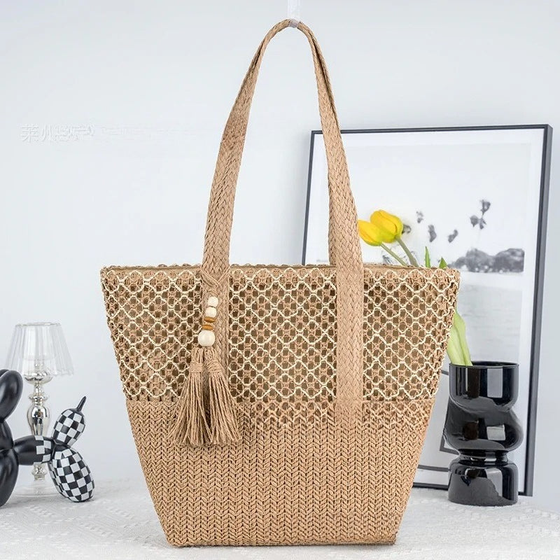 Minimalist Woven Beach Tote