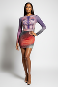 Abstract Dotted Skirt Set, Red