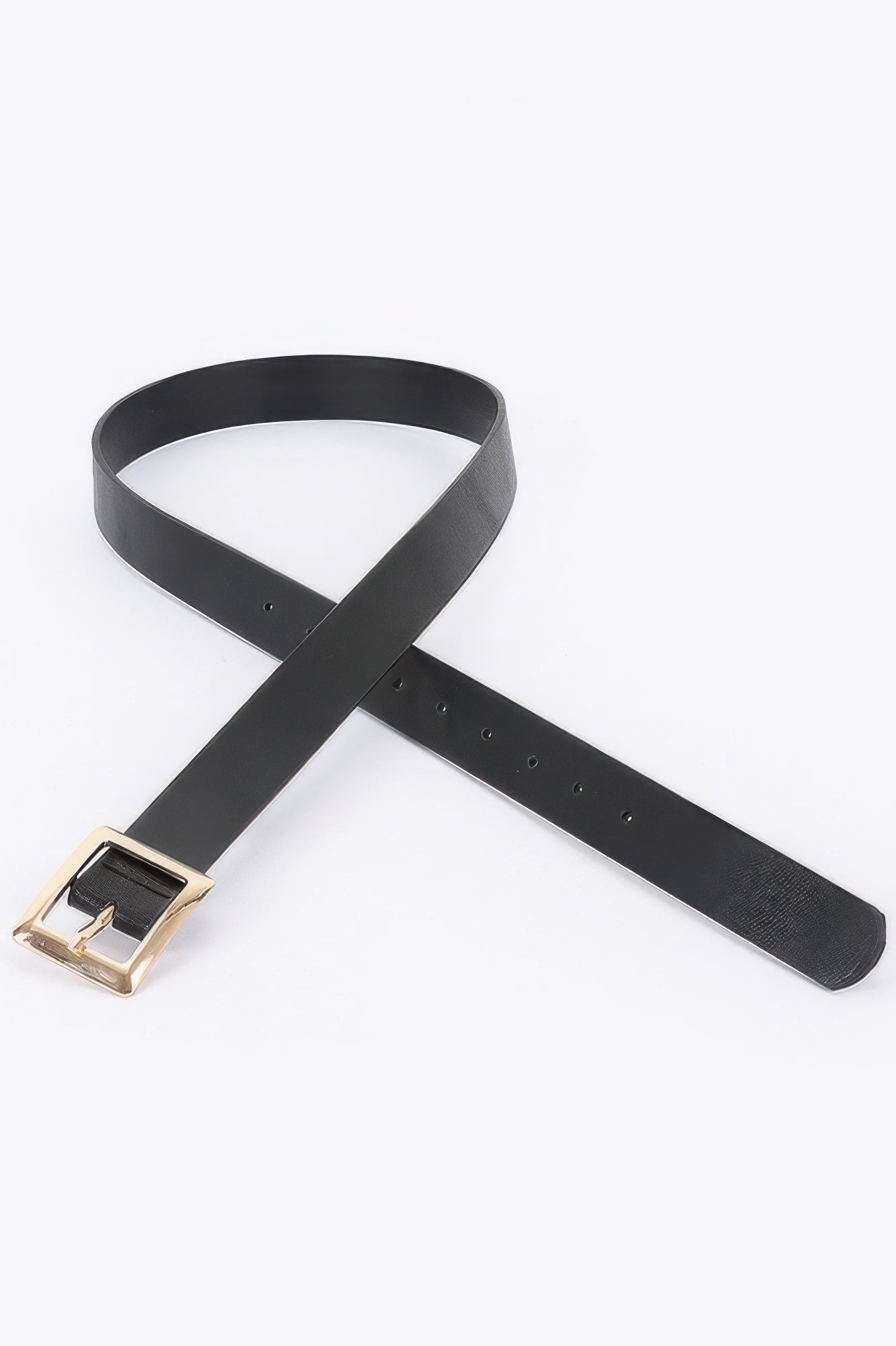 Simple Square Buckle Faux Leather Belt