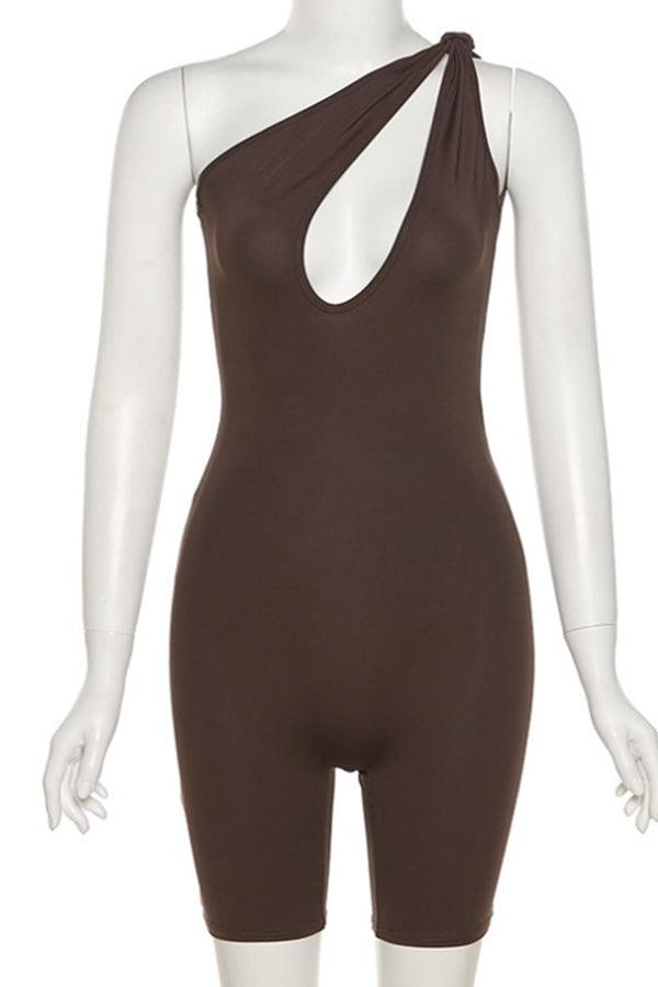 Sleeveless Romper with Cutout - Black