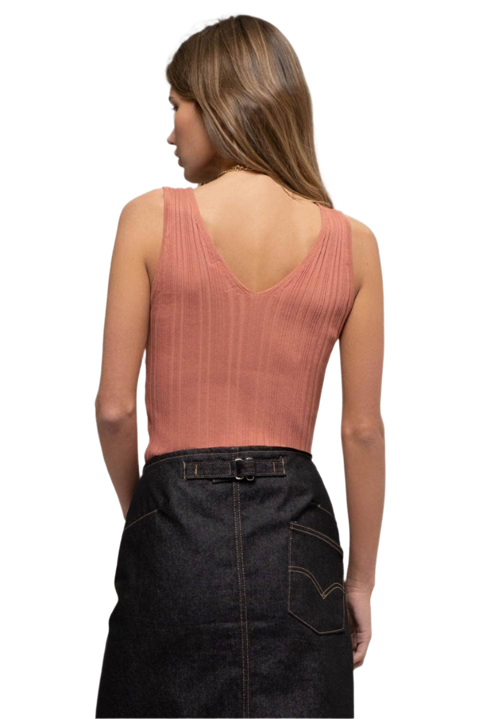 Basic Sleeveless V Neck Sweater Knit Top