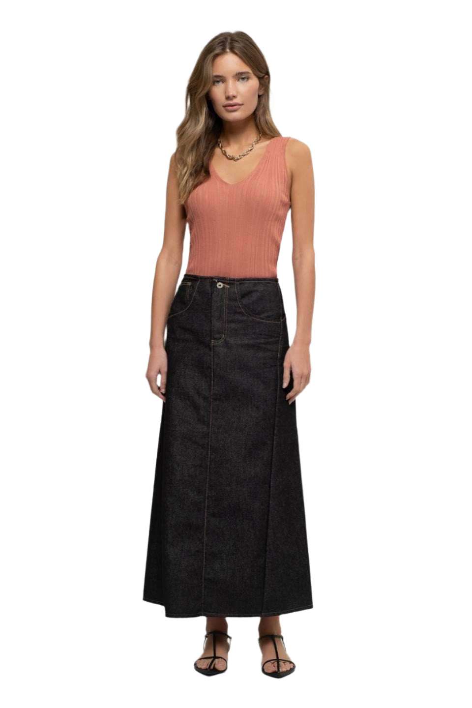Basic Sleeveless V Neck Sweater Knit Top